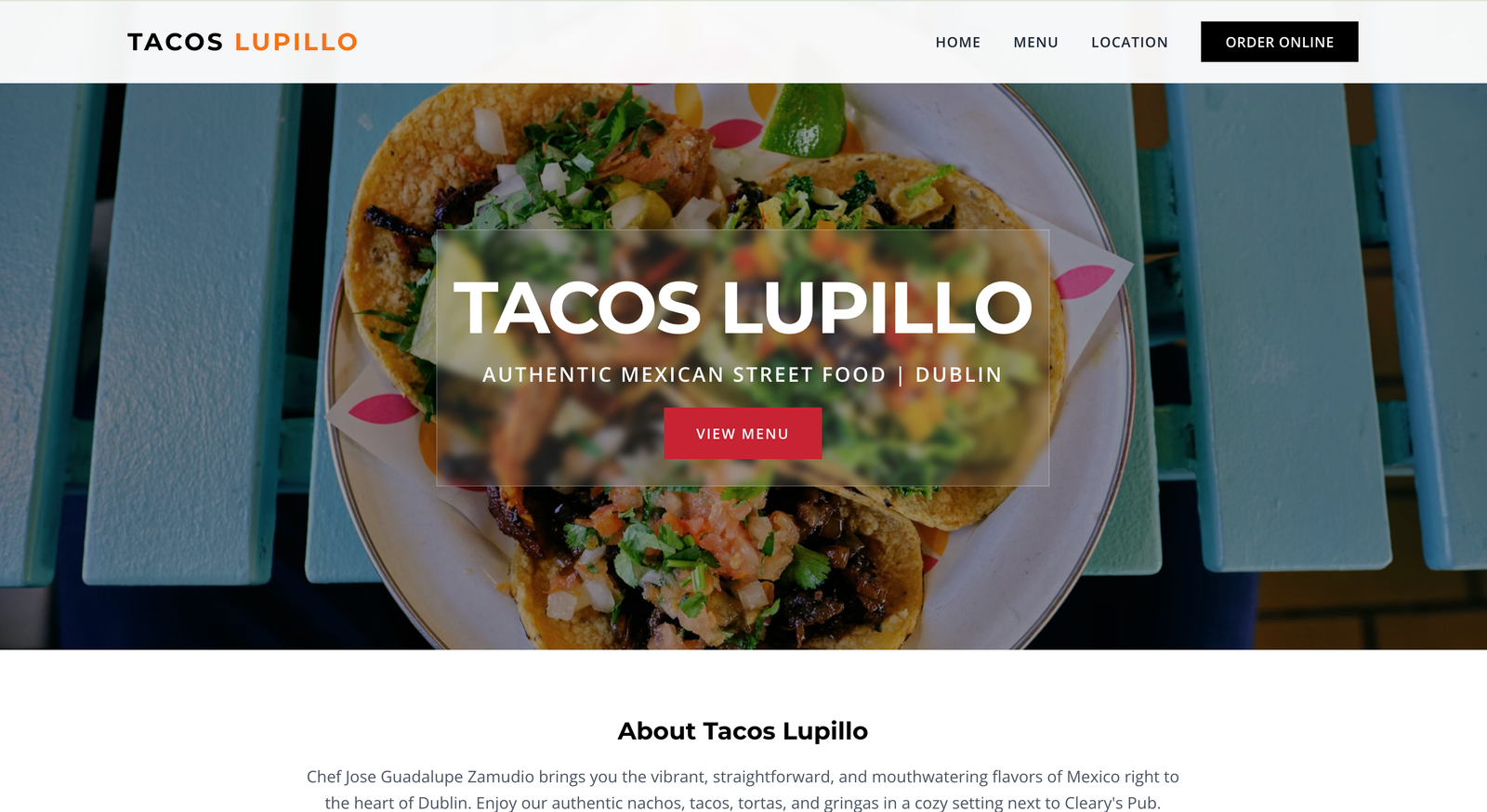Restaurant website